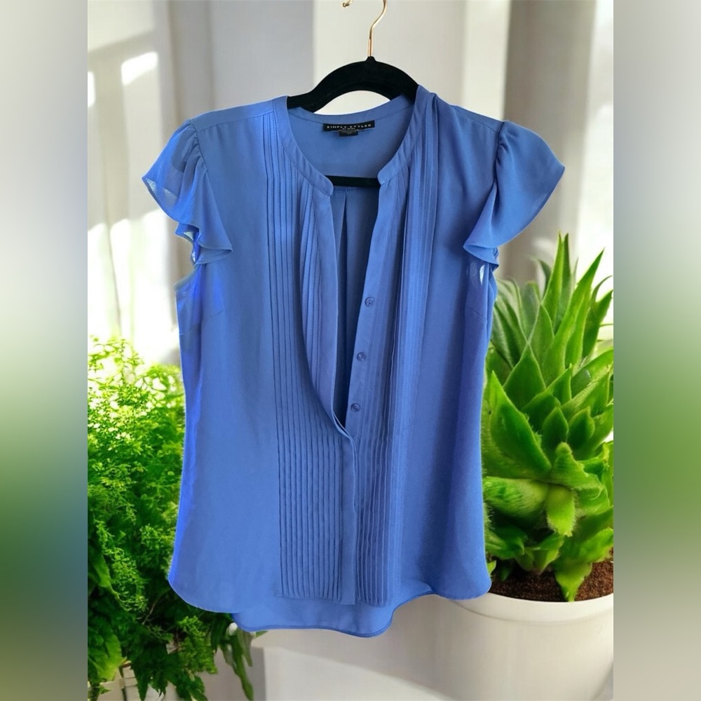 Vibrant Blue Short Sleeve Button Up